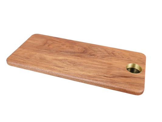 Serving Board with Brass Inset