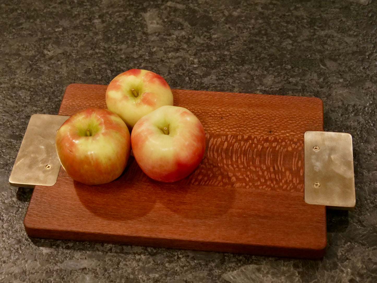 Serving Board with Rectangle Brass Handles