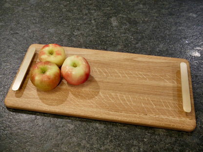 Serving Board with Low Brass Handles